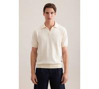 Poloshirt SEIDENSTICKER "Schwarze Rose", Herren, Gr. L, weiß, 60% Baumwolle, 40% Leinen, unifarben, regular fit, Shirts, Polo Uni (32206223-L) weiß