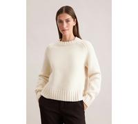 Strickpullover SEIDENSTICKER, Damen, Gr. XL, beige, 80% Wolle, 15% Polyamid, 5% Kaschmir, unifarben, regular fit, Pullover Strickpullover, 1/1 Uni (75479359-XL)