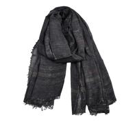 REHJJDFD Herren-Schal, Baumwoll-Leinen, gestreift, für den Außenbereich, lässig, Quaste, langer Schal, Schwarz , One size