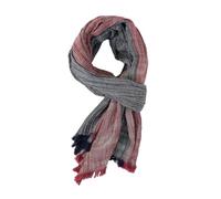 REHJJDFD Herrenschal aus Baumwolle und Leinen, gestreift, weinrot, One size