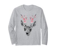 Rehkitz Blumengeweih Boho Hirsch Tier Natur Ästhetisches Design Langarmshirt