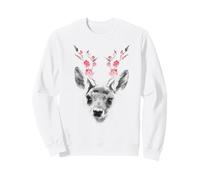 Rehkitz Blumengeweih Boho Hirsch Tier Natur Ästhetisches Design Sweatshirt