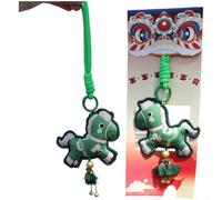 Rehoetom Besticktes Pferd Schlüsselanhänger Sachet Tasche für Chinesisches Neujahr 2026 - Brokat Glücksbringer mit Motiv Pferd Brings Success, Orange/Rot/Lila/Gelb/(F)