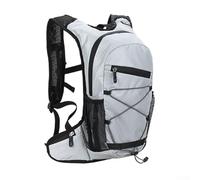 Rehoetom Outdoor-Wanderrucksack, 8 l, reflektierender Fahrradrucksack für Damen und Herren, große Kapazität, wasserdichter Rucksack mit atmungsaktiver Rückenstütze, mehrere Taschen (grau)