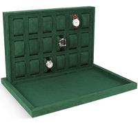 REHOOF Uhrenbox 15 Fächer, Uhrenkasten,Edle Uhrenaufbewahrung Für Uhren, Uhren-Präsentation, Samtfutter, Vertikale Aufbewahrung, Platzsparend, Geschenkidee, Geschenke Für Uhrensammler B