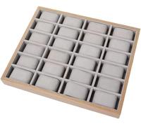 REHOOF Uhrenbox Uhren-Aufbewahrungsbox Mit Großer Kapazität, Schmuck-Display-Box, Uhren-Organizer, Holz-Uhren-Display-Tablett Uhrengehäuse-Display-Organizer Mit Herausnehmbaren Uhrenkissen 24 Grids