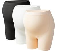 REHOOF Umstandsmode Überbauchslip Schwangerschaft 3 Stücke Damen Seamless Umstands Schwangerschaftsslip Unterhose Shorts Nahtlos Höschen Für Mutterschaft Boxershorts Für Unter Röcken L(45-60kg)
