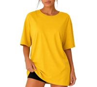 Reichstadt Damen Oversize T-Shirt Baumwolle Locker & Atmungsaktiv | Basic Shirt mit Kurzarm, Rundhalsausschnitt, lässiger Schnitt, bequeme Passform, modischer Look für Alltag