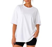 Reichstadt Damen Oversize T-Shirt Baumwolle Locker & Atmungsaktiv | Basic Shirt mit Kurzarm, Rundhalsausschnitt, lässiger Schnitt, bequeme Passform, modischer Look für Alltag
