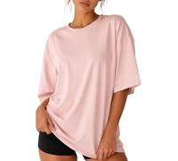 Reichstadt Damen Oversize T-Shirt Baumwolle Locker & Atmungsaktiv | Basic Shirt mit Kurzarm, Rundhalsausschnitt, lässiger Schnitt, bequeme Passform, modischer Look für Alltag