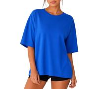 Reichstadt Damen Oversize T-Shirt Baumwolle Locker & Atmungsaktiv | Basic Shirt mit Kurzarm, Rundhalsausschnitt, lässiger Schnitt, bequeme Passform, modischer Look für Alltag