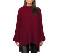 Reichstadt Damen Oversized Strickpullover 25RSW067 Bordeaux One Size