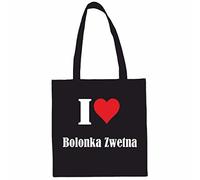 Reifen-Markt Tasche I Love Bolonka Zwetna Größe 38x42 Farbe Schwarz Druck Weiss