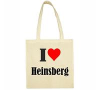 Reifen-Markt Tasche I Love Heinsberg Größe 38x42 Farbe Natur Druck Schwarz