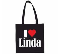 Reifen-Markt Tasche I Love Linda Größe 38x42 Farbe Schwarz Druck Weiss