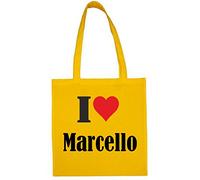 Reifen-Markt Tasche I Love Marcello Größe 38x42 Farbe Gelb Druck Schwarz