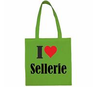 Reifen-Markt Tasche I Love Sellerie Größe 38x42 Farbe Grün Druck Schwarz