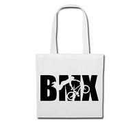 Reifen-Markt Tasche Umhängetasche BMX RACING - FAHRRAD - CROSSRAD - BMX HELM - BMX MEISTERSCHAFT Einkaufstasche Schulbeutel Turnbeutel in Weiß