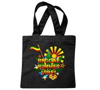 Reifen-Markt Tasche Umhängetasche Reggae Summer Vibes Hippies siebziger Oldschool Peace Einkaufstasche Schulbeutel Turnbeutel in Schwarz