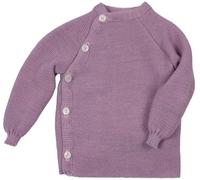 Reiff Baby-Schlüttli aus Bio-Merinowolle - kuschelige Strickjacke mit Knöpfen - Größe 50-56 - Farbe Lilac