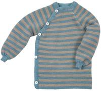 Reiff Baby-Schlüttli aus Bio-Merinowolle - kuschelige Strickjacke mit Knöpfen - Größe 62-68 - Farbe Aqua/savanne