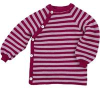 Reiff Baby-Schlüttli aus Bio-Merinowolle - kuschelige Strickjacke mit Knöpfen - Größe 62-68 - Farbe Beere/Lilac