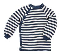 Reiff Baby-Schlüttli aus Bio-Merinowolle - kuschelige Strickjacke mit Knöpfen - Größe 62-68 - Farbe Marine/Natur