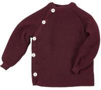 Reiff Baby-Schlüttli aus Bio-Merinowolle - kuschelige Strickjacke mit Knöpfen - Größe 62-68 - Farbe Schwarzkirsch