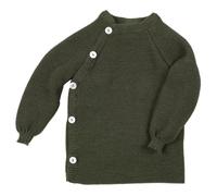 Reiff Baby-Schlüttli aus Bio-Merinowolle - kuschelige Strickjacke mit Knöpfen - Größe 62-68 - Farbe Wald