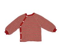 Reiff Baby-Schlüttli aus Bio-Merinowolle - kuschelige Strickjacke mit Knöpfen - Größe 74-80 - Farbe Burgund/Natur