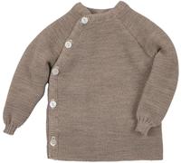 Reiff Baby-Schlüttli aus Bio-Merinowolle - kuschelige Strickjacke mit Knöpfen - Größe 98-104 - Farbe Savanne