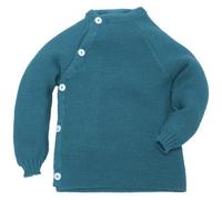 Reiff Baby-Schlüttli aus Bio-Merinowolle - kuschelige Strickjacke mit Knöpfen - Größe 62-68 - Farbe Karibik