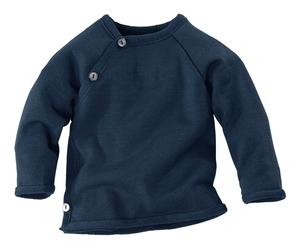 Reiff Strickwaren Baby Jacke Schlüttli Wolle Seide marine Gr.62-68
