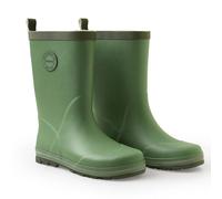 Reima - Taika Gummistiefel für Kinder - Wasserdichte Regenstiefel Kinder mit Baumwollfutter, flexibler Griffsohle, reflektierenden Details und Happy Fit-Einlegesohlen - Green Clay, 28