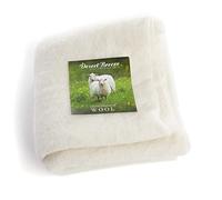 Reine Merinowolle, extra feiner Vorfilzstoff zum Basteln, Nadelfilz, Nassfilz, 19 Mikron, natürliche Ecru Farbe, 91,4 x 149,9 cm