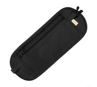 Reise-Geldgürtel mit versteckter Tasche, sichere Hüfttasche für Dokumente, Handy, Schlüssel, wasserabweisende Nylon-Brusttasche für Sport, 34 x 13 cm, Schwarz