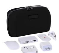 Reise-Kabel-Organizer - Ladegerät-Organizer, Reiseetui, gepolsterte stoßfeste Schutzhülle mit Reißverschluss für Tech-Kabel, Festplatte, Ladegerät, Telefon- und Kabel-Geräte, Schwarz, Refer to