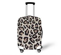 Reise Kofferschutzhülle Waschbare, Surwin Reisetasche Kofferbezug 3D Leopard Druck Elastisch Kofferhülle Gepäck Cover Reisekoffer Hülle Schutz Bezug Schutzhülle (Kaffee,L (26-28 Zoll))