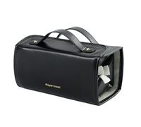 Reise-Kosmetiktasche, Reise-Kulturbeutel mit abnehmbaren Fächern, PU-Leder-Make-up-Pinselhalter - Kosmetik-Organizer mit mehreren Fächern für Lippenstift, Lipgloss und, Schwarz , Refer to description,