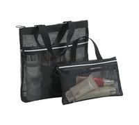 Reise-Kosmetiktasche - Tragbare Kosmetiktasche aus Netzstoff - 2 Stück Kulturbeutel mit Griff und Reißverschluss für , Festival, Urlaub, Schule, Fitnessstudio, Flugzeug, Flughafen, Reisen