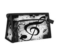 Reise-Kulturbeutel für Damen, Herren, Mädchen, Jungen, schwarz, Musiknoten, multifunktional, Make-up-Tasche, Kosmetik-Organizer, Duschtasche, farbe, M, Taschen-Organizer