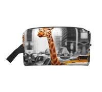 Reise-Kulturbeutel, Giraffe in New York, geräumige Kapazität, Kosmetiktasche für Damen, Kulturbeutel für Herren, weiß, Einheitsgröße