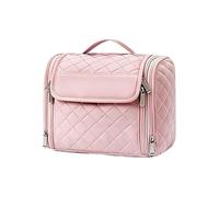 Reise-Kulturbeutel | Hänge-Organizer für Toilettenartikel - Reise-Kosmetiktasche - für Urlaub, Hotel, Bad, Fitnessstudio, Dusche, Flugzeug, Handgepäck, Camping, Damen und Herren, Rosa, Consulte la
