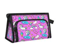 Reise-Kulturbeutel mit Regenbogen-Einhorn, für Damen, Herren, Mädchen, Jungen, Einhorn, Donut, multifunktional, Make-up-Tasche, Kosmetik-Organizer, Duschtasche, farbe, M, Taschen-Organizer