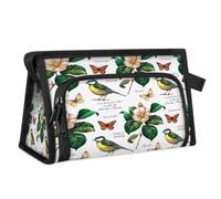 Reise-Kulturbeutel mit Vögeln für Damen, Herren, Mädchen, Jungen, Blumen, Vögel, Schmetterlinge, multifunktionale Make-up-Tasche, Kosmetik-Organizer, Duschtasche, farbe, M, Taschen-Organizer