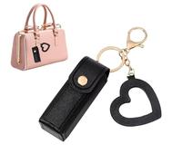 Reise-Lippenstift-Tasche - kleine tragbare PU-Ledertasche, stilvoller Mini-Lippenstift-Organizer mit Herz-Anhänger-Anhänger | Niedlicher Kosmetikhalter für Neujahr, Jahrestag, Geburtstage, Geschenkaus