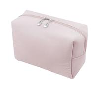 Reise-Make-up-Tasche, Kosmetik-Reisetasche mit Nylon-Seidenpolsterung für Frauen, 18 x 8 x 14,5 cm, für Reisen, Badezimmer, Dating, Party, Urlaub (Rosa)