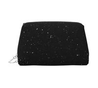 Reise-Make-up-Tasche, Organizer mit Trennwand, tragbar, mit Reißverschluss, Schwarz, silber, One Size, Kosmetiktasche