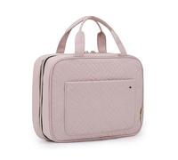 Reise-Organizer-Tasche mit großem Fassungsvermögen - Kosmetik-Kulturbeutel für Geschäftsreisen, faltbare Make-up-Aufbewahrungstasche mit Griff, für Studenten, platzsparend, für alle Jahreszeiten (Rosa