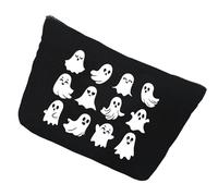 Reise Schminktasche - Halloween Geisterdruck Schminkorganizer Tasche - Tragbarer Niedlicher Leinenbeutel Für Frauen Reisen Camping